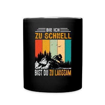 Biker Motorradfahrer Motorrad Geschenke Geburtstag - Tasse einfarbig - Schwarz - Vorne