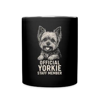 Offizielles Yorkie Teammitglied: Yorkie Besitzer - Tasse einfarbig - Schwarz - Vorne