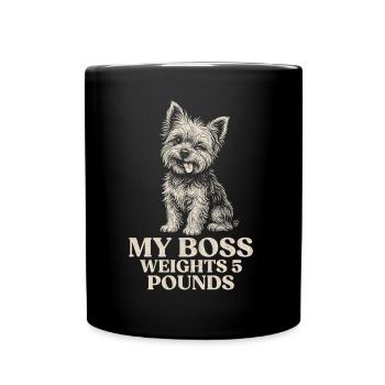 Yorkshire Terrier Besitzer Mein Chef Wiegt 5 Pfund - Tasse einfarbig - Schwarz - Vorne