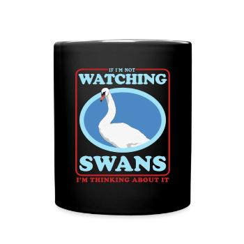 Schwäne Schwan Schwanenliebhaber Geschenk - Tasse einfarbig - Schwarz - Vorne