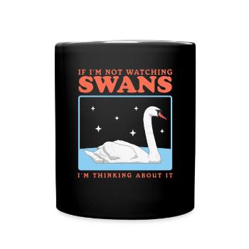 Schwäne Schwan Schwanenliebhaber Geschenke - Tasse einfarbig - Schwarz - Vorne