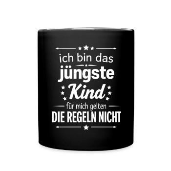 I'm the youngest child, rules don't apply - Full Colour Mug - black - Front