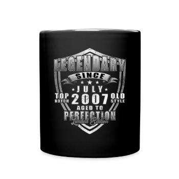 2007 Jahrgang Vintage Geburtstag Retro Geschenk - Tasse einfarbig - Schwarz - Vorne