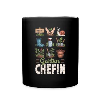 Garten Chefin Gartnärin Gartenarbeit Blume Pflanze - Tasse einfarbig - Schwarz - Vorne