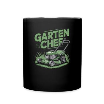 Rasenmähen Garten Chef Gärtner Gartenarbeit - Tasse einfarbig - Schwarz - Vorne