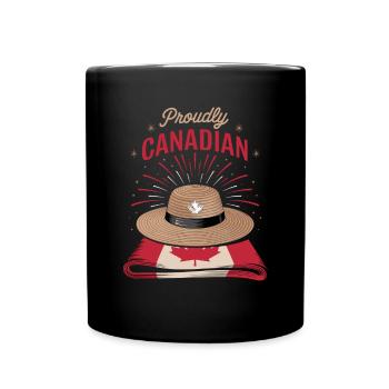Pride Canadian Solemn Maple Leaf Motif - Full Colour Mug - black - Front