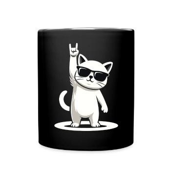 Rock'n' Miez - Tasse einfarbig - Schwarz - Vorne