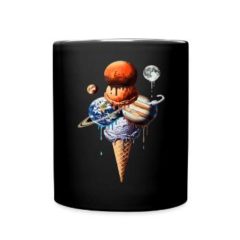 Planet Cream Waffle Cosmic One Ball - Full Colour Mug - black - Front