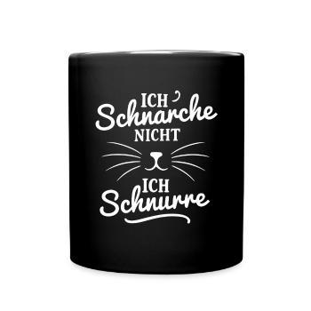 Ich schnarche nicht, ich schnurre - Schlafshirt - Tasse einfarbig - Schwarz - Vorne