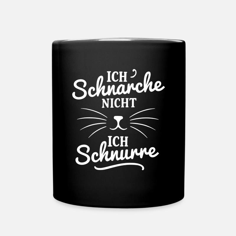 Ich schnarche nicht, ich schnurre - Schlafshirt - Tasse einfarbig - Schwarz