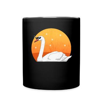 Schwan Schwäne Schwanenliebhaber Geschenk - Tasse einfarbig - Schwarz - Vorne