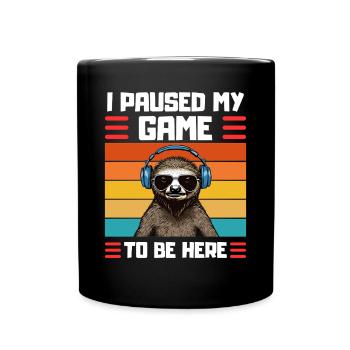 Zocker Faultier Spruch Gaming Humor - Tasse einfarbig - Schwarz - Vorne