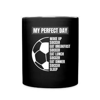 Drôle de football disant fan de football - Mug uni - noir - Devant