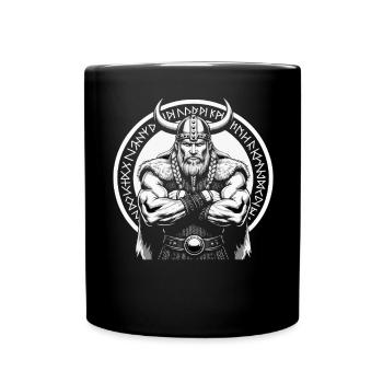 Nordische Mythologie Wikinger Krieger Valhalla - Tasse einfarbig - Schwarz - Vorne