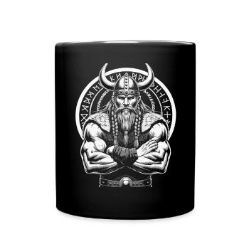 Nordische Mythologie Wikinger Krieger Valhalla - Tasse einfarbig - Schwarz - Vorne