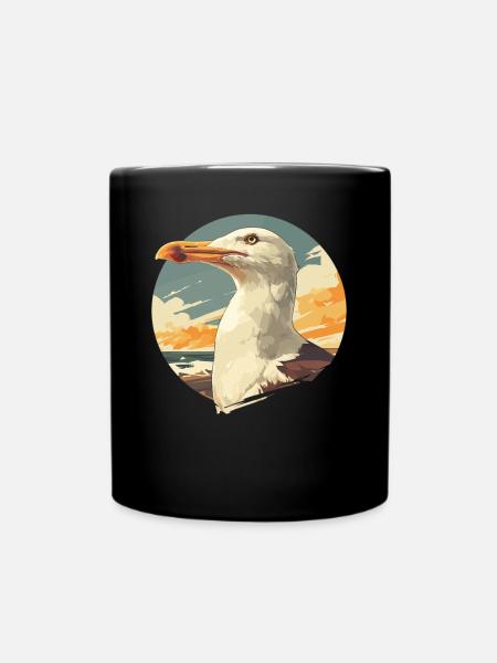 Möwen Möwe - Tasse einfarbig - Schwarz
