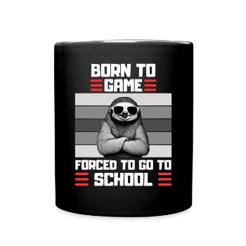 Gaming Sloth School Saying Gambler - Full Colour Mug - black - Front