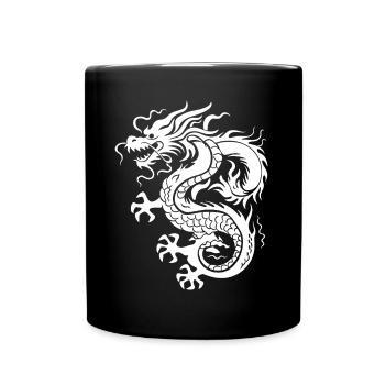 Dragon Fantasy Magic Mysticism Mythology Art - Full Colour Mug - black - Front