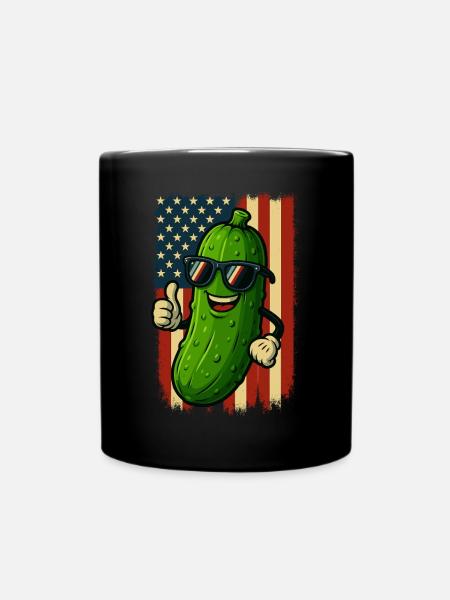 États-Unis Patriotic Concombre Pouces Levés Fun - Mug uni - noir