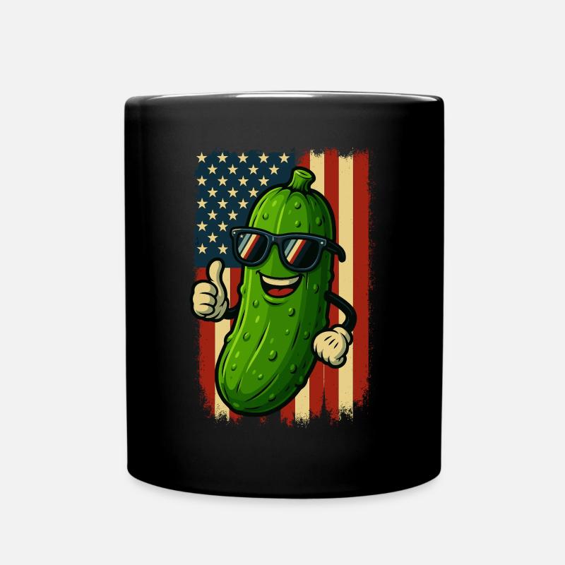 États-Unis Patriotic Concombre Pouces Levés Fun - Mug uni - noir