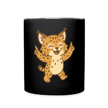 Celebrating lynx - Full Colour Mug - black - Front