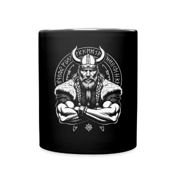 Nordische Mythologie Wikinger Krieger Valhalla - Tasse einfarbig - Schwarz - Vorne