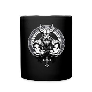 Nordische Mythologie Wikinger Krieger Valhalla - Tasse einfarbig - Schwarz - Vorne