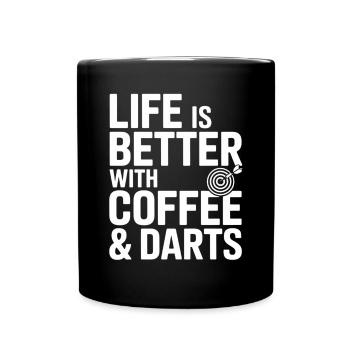 Café et fléchettes Dicton Café - Mug uni - noir - Devant