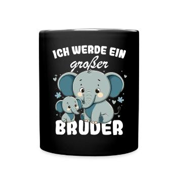 Nachwuchs Verkünden | Ich Werde Großer Bruder 2027 - Tasse einfarbig - Schwarz - Vorne