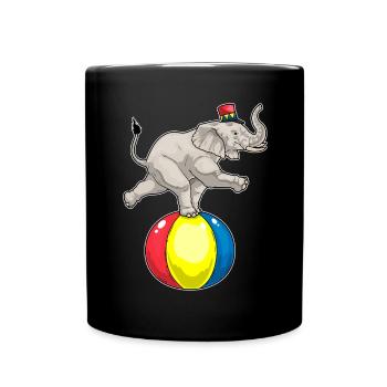 Elephant Circus Ball - Full Colour Mug - black - Front