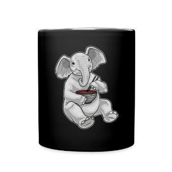 Elefant Koch Ramen Kochen - Tasse einfarbig - Schwarz - Vorne