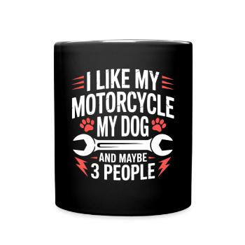 chien moto sarcasme chien dicton - Mug uni - noir - Devant