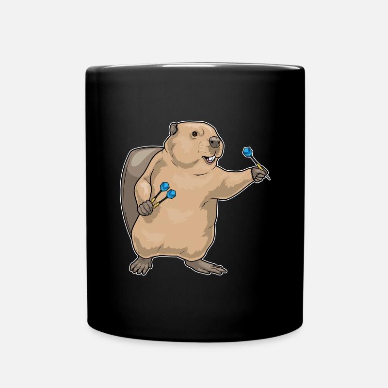 Biber Dart Dartpfeil - Tasse einfarbig - Schwarz