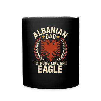 Albanischer Vater Vatertag Adler Kosovo - Tasse einfarbig - Schwarz - Vorne