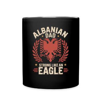 Albanischer Vater Vatertag Adler Kosovo - Tasse einfarbig - Schwarz - Vorne