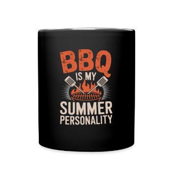 BBQ Ist Mein Sommer-Persönlichkeit - Tasse einfarbig - Schwarz - Vorne