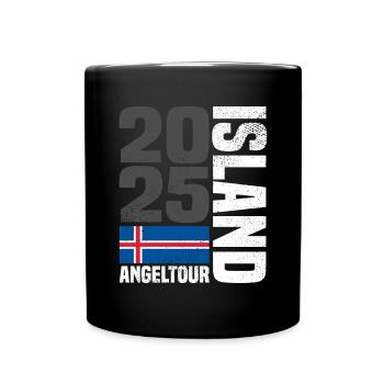 Island Angeltour 2025 - Tasse einfarbig - Schwarz - Vorne