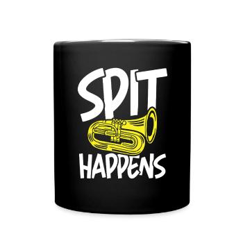 Spit happens tuba instrument - Tasse einfarbig - Schwarz - Vorne