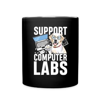Support computer labs - Tasse einfarbig - Schwarz - Vorne