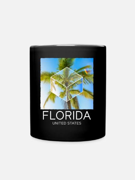 Florida USA Miami Amerika Sommer Palmen Strand - Tasse einfarbig - Schwarz