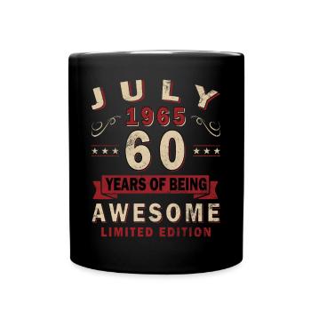 Vintage Juli 1965 Jahrgang Retro Geburtstag - Tasse einfarbig - Schwarz - Vorne