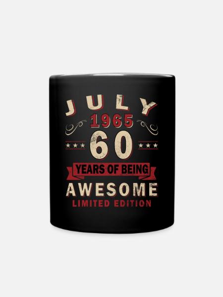 Vintage Juillet 1965 Vintage Rétro Anniversaire - Mug uni - noir