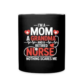 Nurse Humor Grandma Pensioner - Full Colour Mug - black - Front