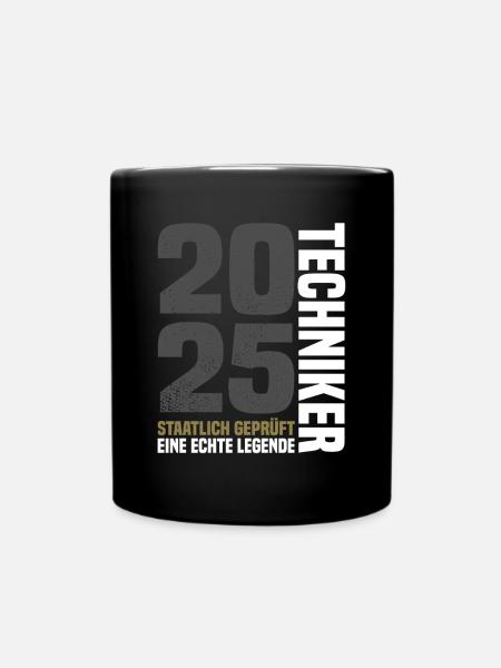 Staatlich Geprüfter Techniker 2025 - Tasse einfarbig - Schwarz