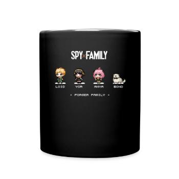 Secret Family Pixel Heroes - Spy Pixel Art - Full Colour Mug - black - Front