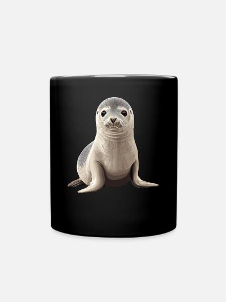 Robben Robbe - Tasse einfarbig - Schwarz