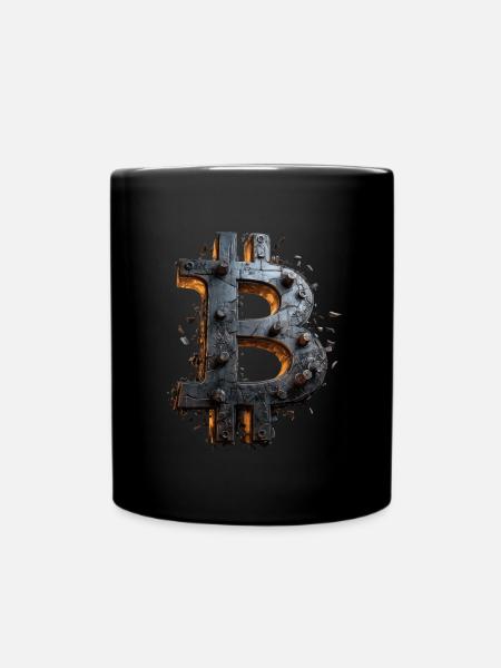 Bitcoin Design für BTC Fans - Tasse einfarbig - Schwarz