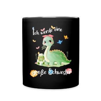 Nachwuchs Verkünden Ich Werde Große Schwester 2026 - Tasse einfarbig - Schwarz - Vorne