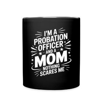 Bewährungshelferin Mama Spruch Mutter - Tasse einfarbig - Schwarz - Vorne