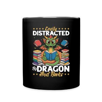 Fantasy Book reading Mythical Creatures - Tasse einfarbig - Schwarz - Vorne